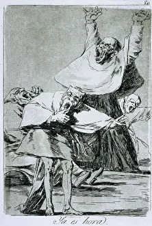 Spanish Text Prints: Los Caprichos No. 80: It is Time by Francisco Goya