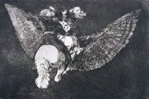 Animal Riding Prints: Los Disparates No. 5: Flying Folly by Francisco de Goya