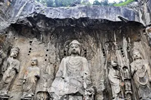 Luoyang Prints: Lotus Cave of Longmen Grottoes Luoyang Henan China