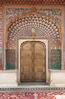 Images Dated 21st March 2012: Lotus door at Jaipur City Palace, Rajasthan, India