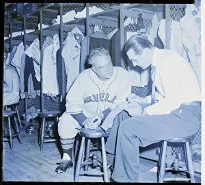 Lou Boudreau & Coach In Locker Room