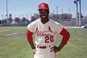 Lou Brock in Posing in Baseball Uniform