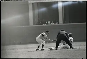 Lou Brock Tagged Out At Second Base