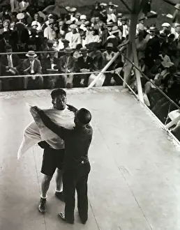 Lou Fink Wrapping Gene Tunney in Towels
