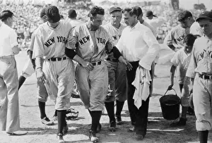 Norfolk Prints: Lou Gehrig Being Assisted After Injury