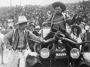 Brooklyn Prints: Lou Gehrig and Babe Ruth Wearing Cowboy Outfits
