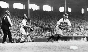 Umpire Prints: Lou Gehrig Completing Swing