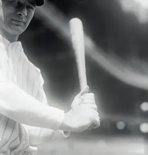 Lou Gehrig Prints: Lou Gehrig Demonstrating his Batting Grip