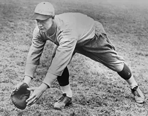 Lou Gehrig Prints: Lou Gehrig Going Down for a Catch