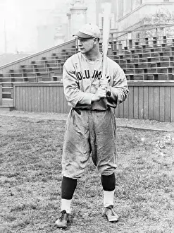 Batter Prints: Lou Gehrig Holding Baseball Bat