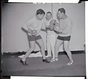 Lou Gehrig and Jack Dempsey Squaring Off