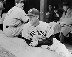 Disease Prints: Lou Gehrig Looking Out Of Dugout