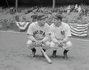 Lou Gehrig Posing with Jimmy Foxx