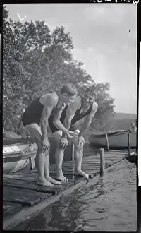 Lou Gehrig and Ray Buddy at Swimming Pool