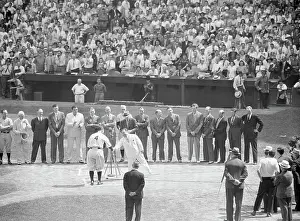 Mayor Prints: Lou Gehrig Shaking Hands W/Mayor