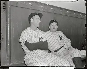 Joseph V Prints: Lou Gehrig Sitting with Joe McCarthy