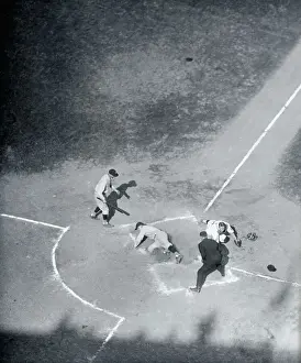 Lou Gehrig Prints: Lou Gehrig Sliding Home