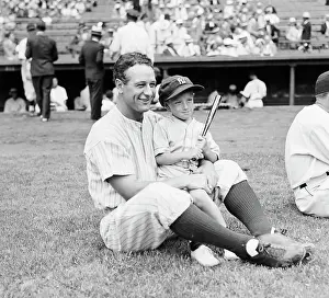 Cleveland Prints: Lou Gehrig W/Young Fan In His Lap