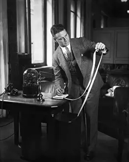 Stockbroker Prints: Lou Gehrig Working at Stock Brokerage