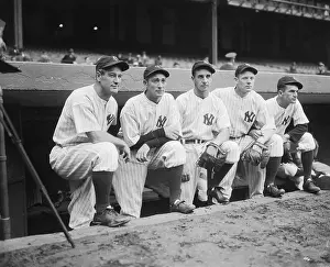 Frankie Crosetti Prints: Lou Gehrig with Other Yankee Infielders