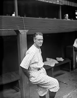 Disease Prints: Lou Gehrig In Yankees Dugout Watching