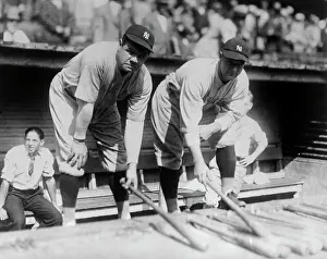 Dugout Prints: Lou Gerhrig and Babe Ruth Selecting Bats