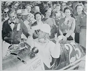 Colorado Springs Prints: Lou Unser in Car Smiling at Crowd