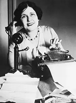 Typewriter Prints: Louella Parsons Talking On Phone