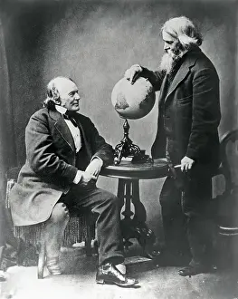 Swiss Prints: Louis Agassiz and Benjamin Peirce with a Globe