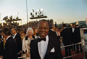 Louis Armstrong Smiling for Camera Outside of Academy Awards Theater