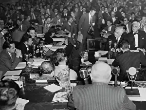 Huty32804 Prints: Louis B Mayer At HUAC Hearing