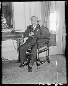 Mayer Prints: Louis B. Mayer Talking on Telephone