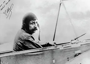 Dover Prints: Louis Bleriot Sitting in His Airplane