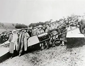 Louis Bleriot and Wife Standing by Airplane