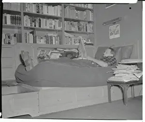 Louis Bromfield Reading in Bed