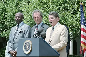 Louis Gosset Jr. with Clint Eastwood and Ronald Reagan