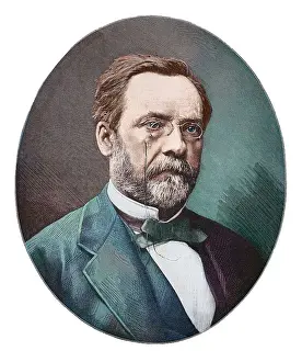 Louis Pasteur french chemist portrait engraving 1882