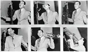 Louis Prima The Orchestra Leader Posing with His Horn