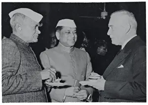 New Delhi Prints: Louis St. Laurent Conversing with Indian Officials