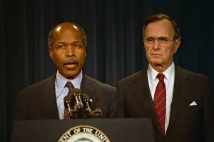 Louis Sullivan and George Bush at Podium