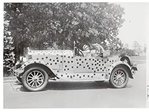 Louise Hunter Driving a Spotted Car