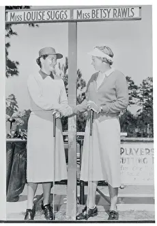 Louise Suggs Shaking Hands with Betsy Rawls