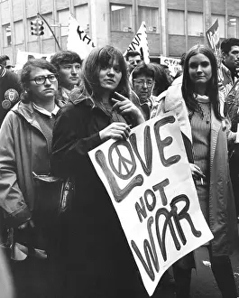 Love Not War Protest Sign