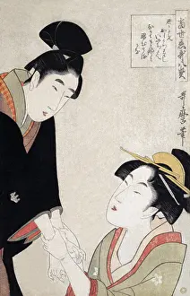Woodblock Prints: The Lovers Oshichi and Kichisaburo