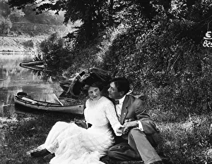 Intimacy Prints: Lovers Relaxing Along the Shore
