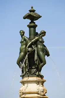 Fountain Prints: Low angle view of a fountain statue
