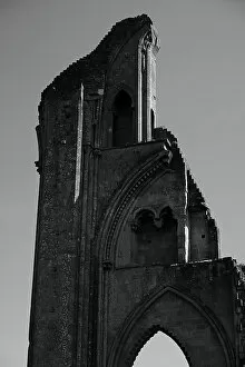Images Dated 29th March 2018: Low angle view of historic Glastonbury Abbey against sky, Somerset, UK