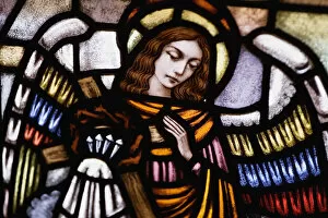 Catholicism Gallery: Low angle view of stained glass window