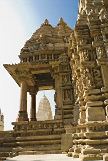 Images Dated 19th September 2007: Low angle view of a temple, Kandariya Mahadeva Temple, Khajuraho, Chhatarpur District