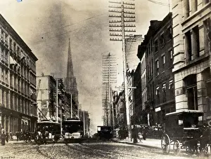 The Bowery Prints: Lower Broadway Looking Uptown